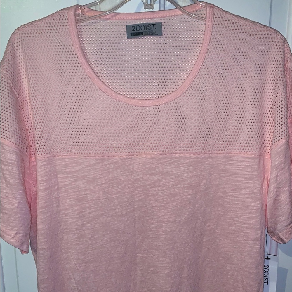2xist pink mesh top t shirt